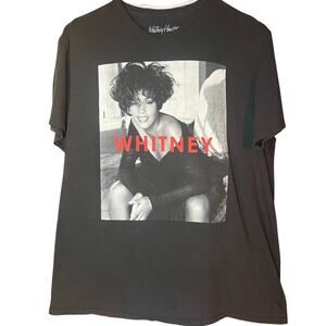 Black Whitney Houston Short Sleeve Vintage Band Tee Inspired T-Shirt Size L